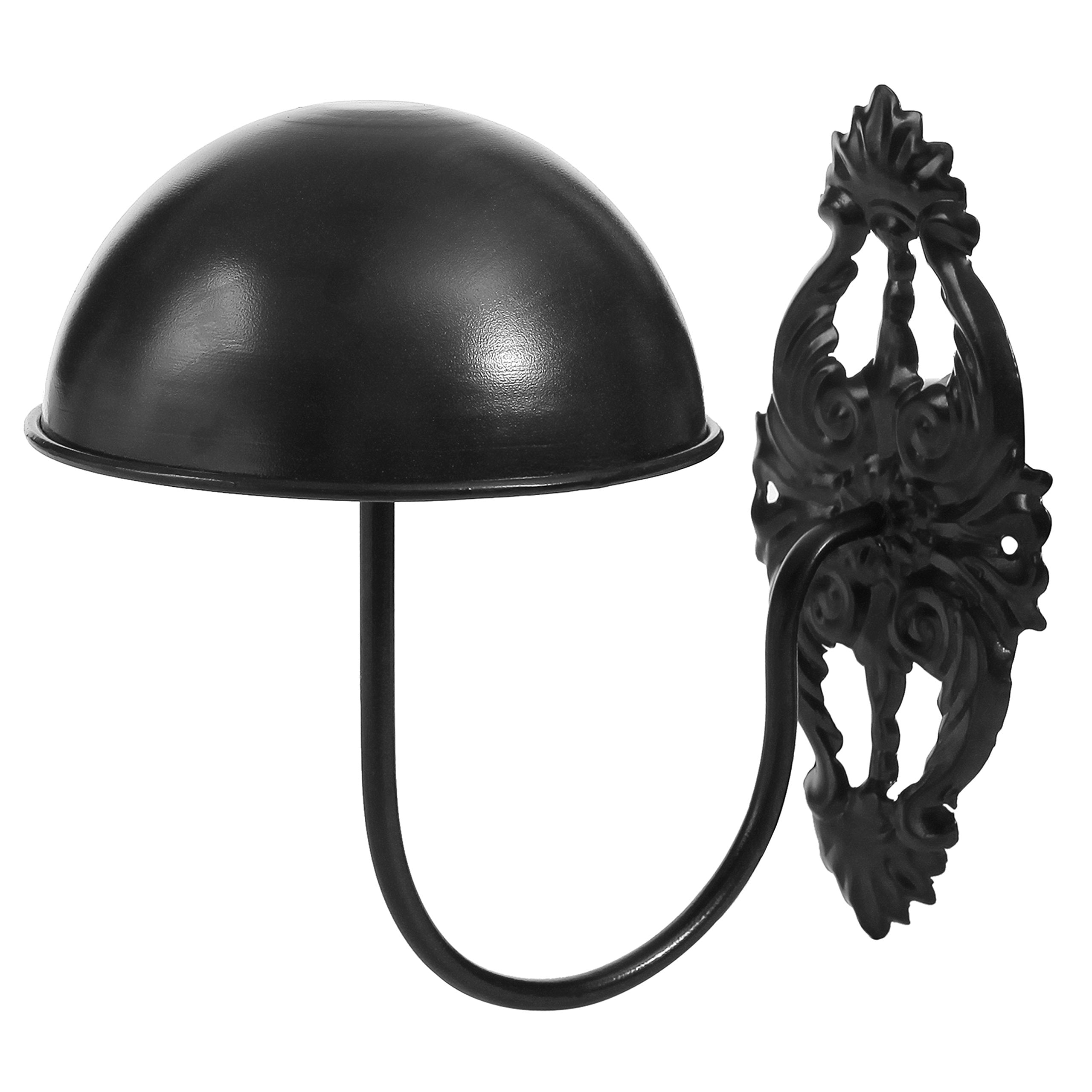 MyGift Set of 2 Wall-Mounted Black Metal Hat & Wig Display Racks